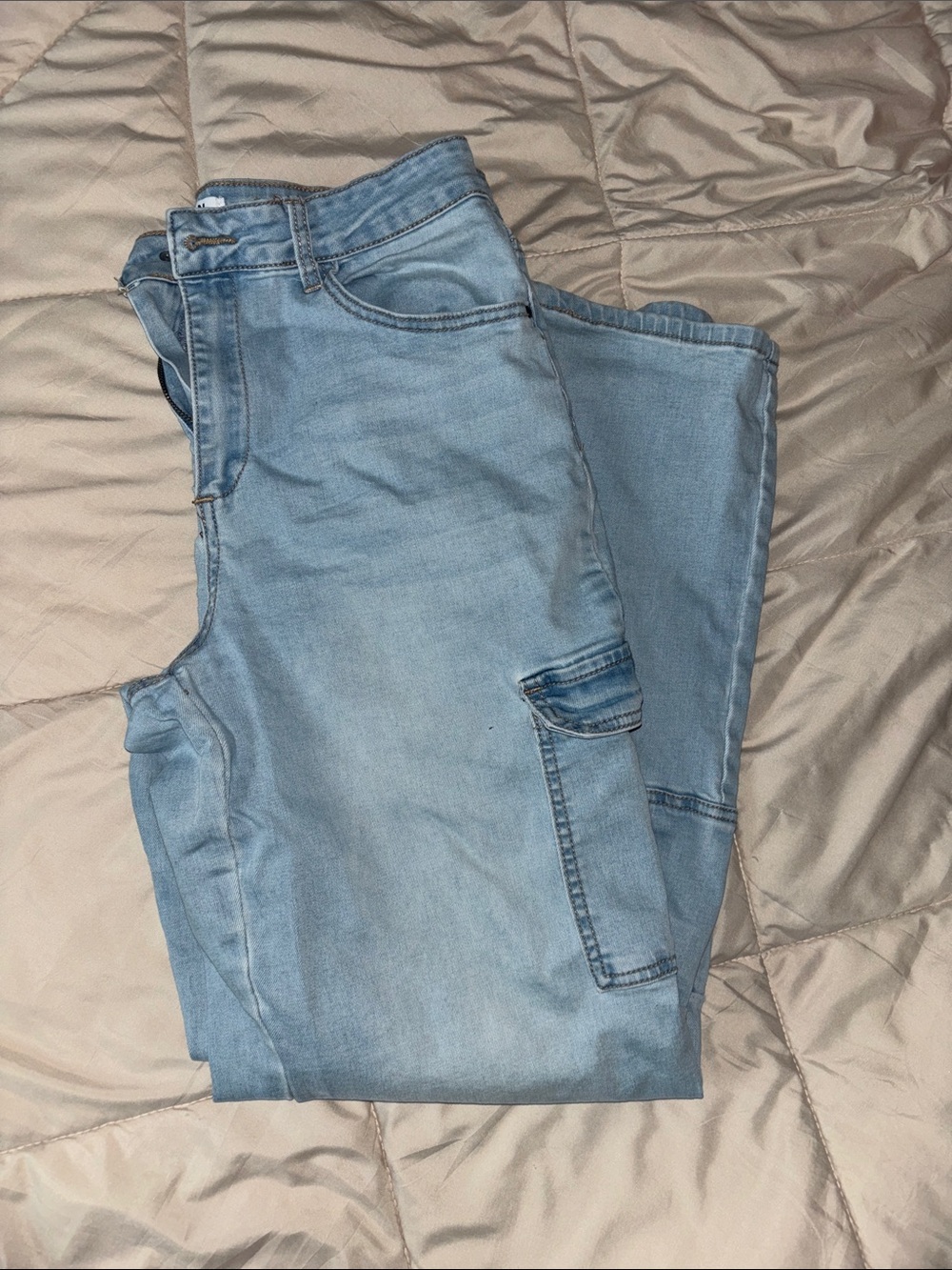 Light Blue Women’s Cargo Jeans